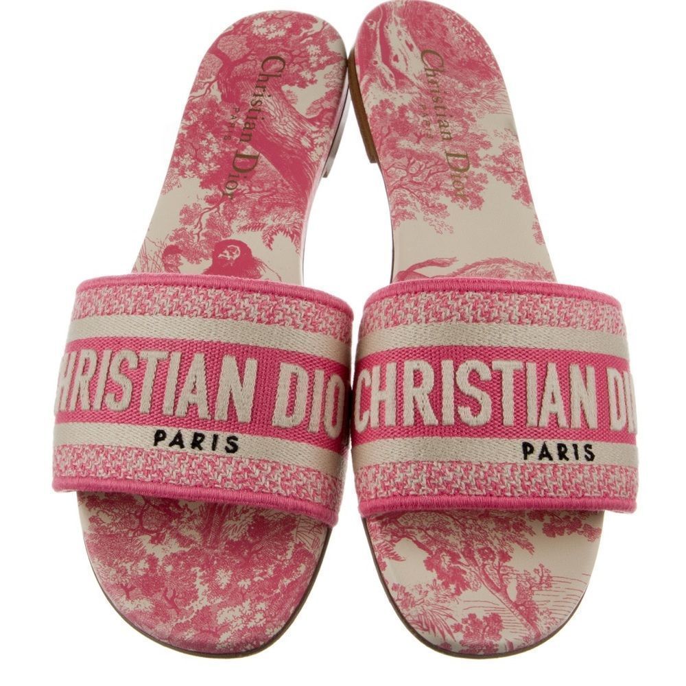 Christian Dior canvas floral print sandals